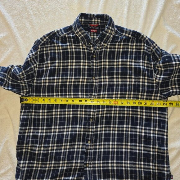 Timber Creek by WranglerPlaid Flannel Shirt Mens Blue & Gray Size XL Long Sleeve - Picture 10 of 11